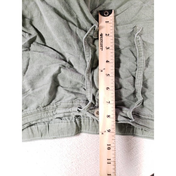 Cubavera Pants Womens 36 Green Straight Linen Mid Rise Slash Pockets Drawstring - Picture 6 of 9